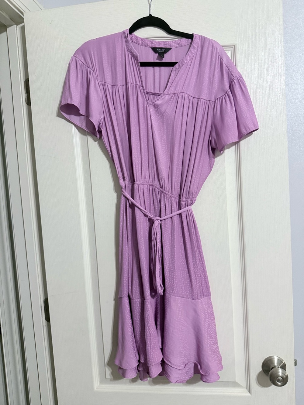 Simply Vera Vera Wang Lavender Dot-Texture Blouse - Picture 2 of 3